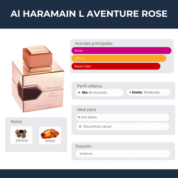 6 Al Haramain L Aventure Rose 100ml